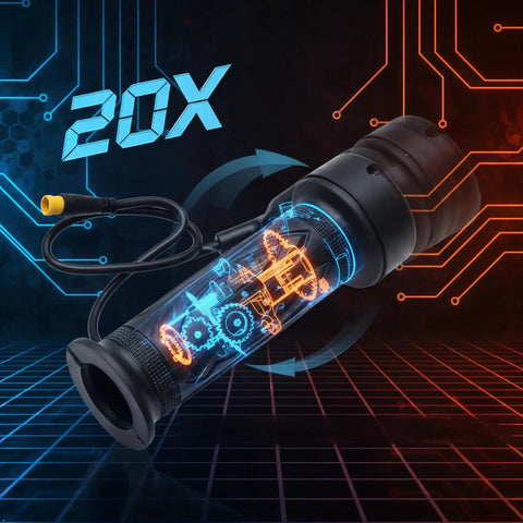 Full Twist Ebike Throttle Grip 12V To 72V With 3 Pin Waterproof Connector Fits 22.2mm Handlebar No Tool Needed Install For Instant Power And Smooth Control Compatible With Ridstar Q20 And Electric Scooters