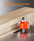 Rabbet Router Bit Set With Six Bearings And Quarter Inch Shank, Carbide Tipped Bits For Pro Woodworking on wooden board