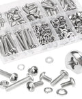 210 Piece M5 Phillips Pan Head Machine Screws Bolts Kit In 304 Stainless Steel With Hex Nuts And Lock And Flat Washers Includes 6mm 8mm 12mm 16mm 20mm 25mm 30mm Lengths For DIY Projects Grab It For Fast Easy Home Hardware