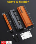 Sleek Mini Cordless Rotary Tool Kit Featuring Knockout Power And Ultra Quiet Motor Operation For Smooth Sanding Polishing Detail Work On Desktop Printers And Gear, includes tools and USB.