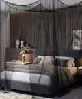 Ultra Large 118x118x77 Inch Outdoor Mosquito Net With One Opening Black Mesh Insect Netting For Camping Patio Or Picnic