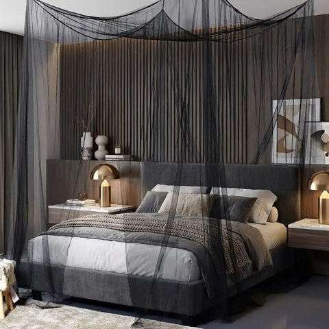 Ultra Large 118x118x77 Inch Outdoor Mosquito Net With One Opening Black Mesh Insect Netting For Camping Patio Or Picnic
