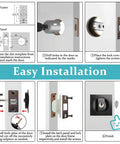 Step-by-step installation guide for Pocket Door Lock With Key Matte Black Privacy Latch For Sliding Bifold Doors Fits Standard 1 Inch Holes