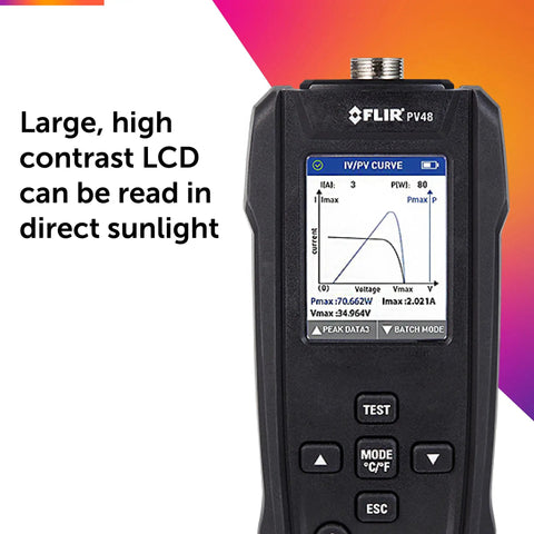 Solar Panel Tester And IV Curve Tracer With Temperature Readings For Quick Max Power And Efficiency Checks Large Sun Readable LCD