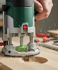 Top Tier Core Box Router Bit With 1.3 Inch Round Nose Bullnose Edge For Woodworking Milling Projects and CNC Machines in use.