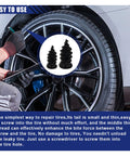 Person using DIY Tire Patch Kit With 40 Rubber Plugs In Two Sizes For Quick Self Service Puncture Repair on car tire
