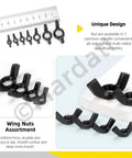 Tough As Nails Carbon Steel Metric Wing Nuts Assortment Kit showing various sizes from M3 to M12 for easy finger tightening.