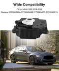 Top Shelf Heavy Duty Right Side Damper Actuator For Infiniti Q50 2014 Through 2022 Heater Blend Door Temperature Control Replacement Fits Genuine Oem 277324Ga0a in front of a grey Infiniti Q50.