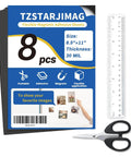 Cuttable Magnetic Sheets With Sticky Backing, 8.5 x 11 Inches, 30 Mil Thick, Pack Of 8, includes scissors, ruler, utility knife
