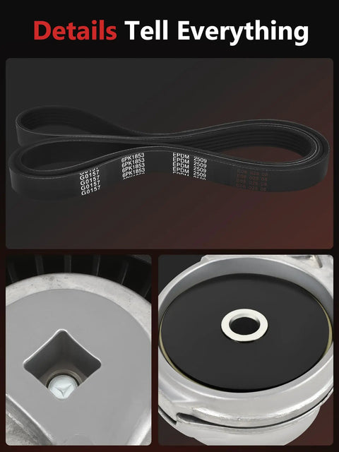 Beefed Up Serpentine Belt Kit With Belt And Idler Pulley For Ram 1500 2013 To 2022 And Ram 1500 Classic 2019 To 2022 OHV 5.7L V8