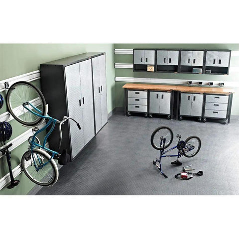 Wall Mount Gearbox Cabinet for Garage with Adjustable Shelf and Open Bottom Rack to Keep Your Badass Tools Organized 28 Inch Storage Unit Heavy Duty Holds 150 Pounds Easy Assembly Repositionable on Walls