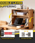 Heavy Duty Drop Down Gas Struts With 90 Degree Paging Axis Flush Gas Spring Hinge For Fold Up Cabinets installed on a desk.