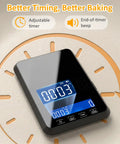 High Precision 33 Lb Digital Kitchen Scale With 0.1 Oz Accuracy For Sourdough Bread And Baking Built In 7 Units Tare And Timing Function