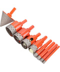 Awesome Versatile Eight Piece Hole Saw Kit For Tile And Granite With Chamfering Drill Bit Perfect For Ceramic Marble Glass Masonry Bricks Plus Precise Big 50 Millimeter Hole Opener Tool Set, 8-piece set