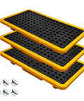 3 Pack Spill Containment Pallets With Drain 26 X 14 X 4.7 Inch 5.3 Gallon Capacity Countertop Spill Tray For Lab Chemicals