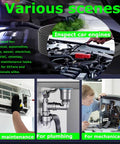 Image showing usage scenarios of HD 1920P Endoscope Camera With Light And 9 Adjustable LEDs 33ft SemiRigid Dual Lens Borescope.