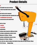 Heavy Duty Manual Commercial Electric Juicer Press With Corer And Double Blades For Large Fruits with detailed features label.