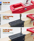 Pro Grade Heavy Duty Aluminum Door Hinge Router Jig With Scale Adjustable Mortise Template Kit in use with router bits