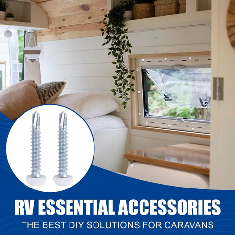 Tough As Nails White Pan Head Machine Screws For RV Maintenance and Custom Builds With Self Drilling Alloy Steel Fasteners.