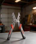 All In One Wire Stripper Tool For Electricians With Carbon Steel Pliers for stripping, crimping, cutting wires, ergonomic grip in workshop