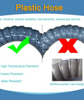 High temperature resistant 360 Degree Flexible Duct Arm With Hood For Lab Fume Extraction, showing flexible hose materials