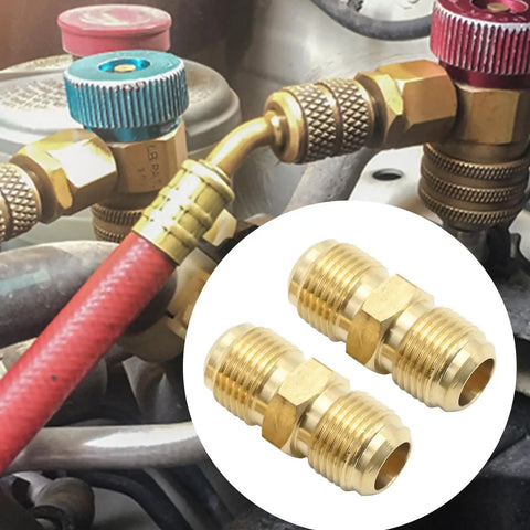 Copper Tubing Extension Joint Connectors One Half Inch Male Flare Brass Fittings For Lengthening And Connecting Copper Pipes Two Pack High Quality Pure Copper For Gas Refrigeration And Instrumentation Hydraulic Systems on copper hoses