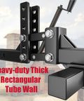 Close-up of Heavy Duty 50 Inch Manual Implement Lift With 1 Point Lift System And 2 Inch Hitch Receivers featuring rectangular tube wall