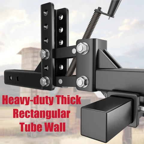 Close-up of Heavy Duty 50 Inch Manual Implement Lift With 1 Point Lift System And 2 Inch Hitch Receivers featuring rectangular tube wall