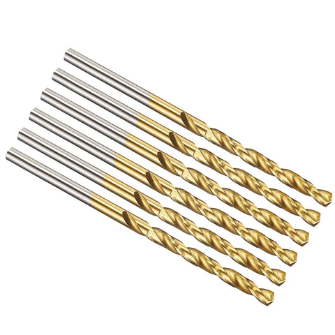 2.9mm Drill Bit Set M2 High Speed Steel TiN Coated 135 Degree Split Point Straight Shank For Stainless Steel Hard Metals And Precision Metalworking Projects 6 Pack
