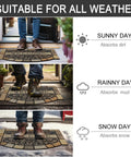 Heavy Duty Entrance Door Mat 24 By 36 Inch Large Entryway Doormat Non Slip Rubber Back Low Profile for all weather