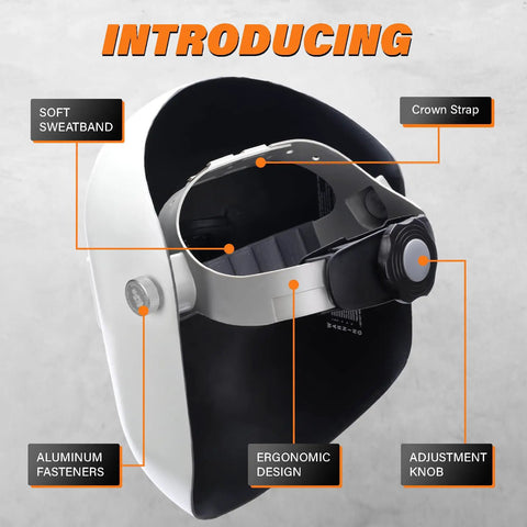 Headgear Replacement For Welding Helmets With 100 Percent Aluminum Fasteners Adjustable Ratcheting Dial Cushioned Pad