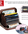 RFID Blocking Zipper Wallet For Women With 16 Card Slots And 2 Cash Pockets Compact Keychain Wallet In Multi Color Options