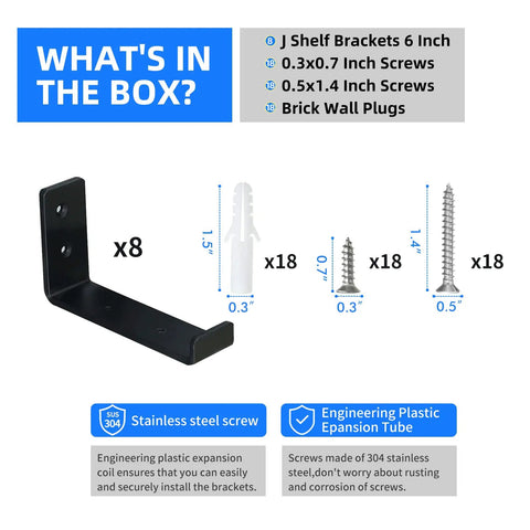 Heavy Duty Steel Shelf Brackets 8 Pack Built To Last 6 Inch Shelf Bracket Supports Tough As Nails Cold Rolled Steel With Screws