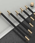 10 Pack Matte Black And Gold Knurled Cabinet Knobs For Kitchen Cabinets And Dressers Zinc Drawer Knobs shown on surface