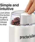 Fresh Grind Electric Coffee Grinder For Up To 12 Cups with see-through lid and one-touch operation