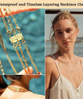 Layering Necklace Clasp That Keeps Your Chains From Tangling, Magnetic Connector in 18K Gold and Silver Tone, shown in use