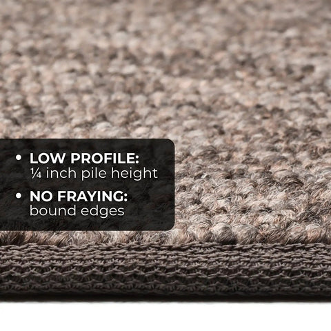 Close-up of Skid Resistant Carpet Stair Treads Set Of 15 Pebble Gray 8 Inches By 23.5 Inches With Non Slip Rubber Backing