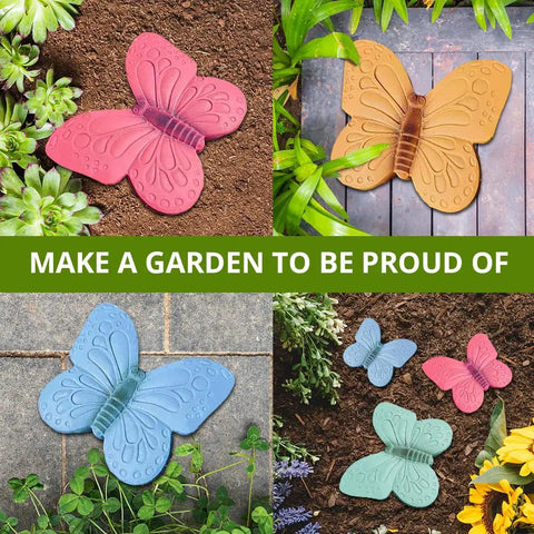 Butterfly Stepping Stone Molds Set Of 3 For DIY Concrete Path Pavers Garden Walkway Stones Create A Charming Backyard Pathway