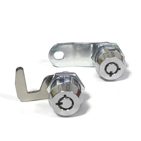 Dual Pack Tubular Cam Toolbox Lock Replacement Five Eighth Inch With Hook Cam Keyed Alike With Four Keys And Four Bolts