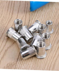 Get The Ultimate 86 Pc Rivet Nut Tool Kit With Heavy Duty Aluminum Alloy Rivnuts For Super Fast Metal Work And Easy Installation On Steel Jobs: aluminum rivnuts