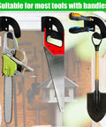 Heavy Duty Iron Power Tool Hanger Wall Mount with tools displayed in garage setting