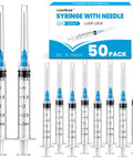 3ml Luer Lock Refilling Syringe Kit 23G 1 Inch Disposable, Individually Sealed Pack Of 50, Pro Grade Leak Resistant Design