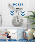 Tough As Nails Heavy Duty 16 Inch Angled Shower Grab Bars 2 Pack Rock Solid Safety Support with 500 lbs test load in bathroom.
