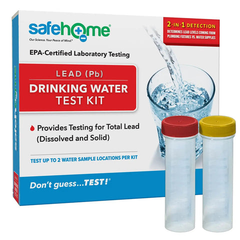 Lead In Drinking Water Test Kit With EPA Certified Lab Analysis For Real Estate Deals, Home Inspections And Mortgage Loans, Detects Total Lead Down To 1 PPB, Two Samples, Fast, Accurate Results