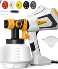 Heavy Duty 700W HVLP Electric Paint Sprayer Featuring A Roomy 1200ml Tank And Five Brass Nozzles With Three Adjustable Patterns for precise painting.