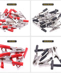108 Piece 10 Type Metal Alligator Clip Clamp Kit With Red And Black Crocodile Clips, Protective Insulation Covers, 45mm And 53mm Sizes