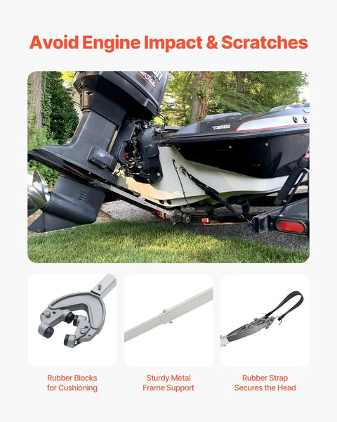 Adjustable 24 To 36 Inch Transom Saver For Outboard Motors Up To 100HP Heavy Duty Head Rust Resistant No Fuss Install Universal Fit For Roller And Trailer Keeps Transom Safe During Towing