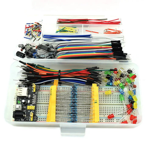 Comprehensive Electronic Component Kit for Arduino Raspberry Pi and STM32 Projects With 830 Tie Point Breadboard Jumpers Resistors
