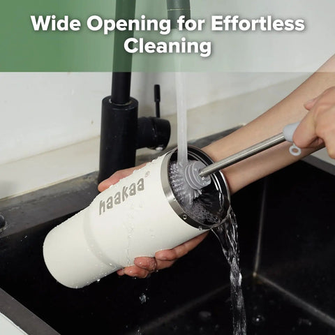 Double Wall Portable Breastmilk Cooler With Thirty Oz Capacity Keeps Fresh Nursing Storage Ice Cold For Twenty Hours Straight Up being cleaned in a sink.