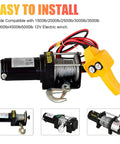 Beefed Up Winch Controller With Push Button Remote For 1500 To 5000 Lbs Rugged Jobs 12V Electric Wired Capstan Handheld Controller Easy Replacement For Off Road Towing Accessories, yellow wired remote and 12V winch